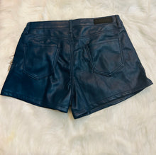 Load image into Gallery viewer, Rock 'n Roll Denim Blue Pleather Shorts