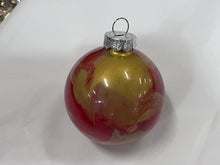 Load image into Gallery viewer, Hand-painted Glass Ornament - Red &amp; Gold
