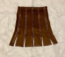 Load image into Gallery viewer, Retro Brown Suede Pleated Skirt
