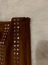 Load image into Gallery viewer, Retro Brown Suede Pleated Skirt
