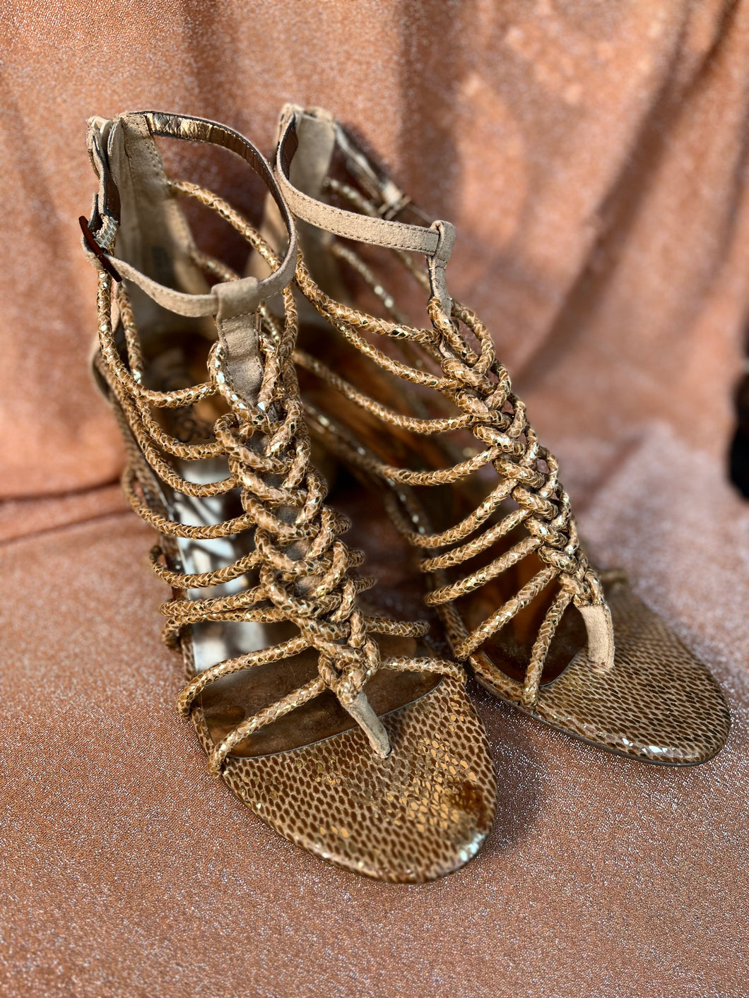 Gold Metallic Carlos Santana Wedges