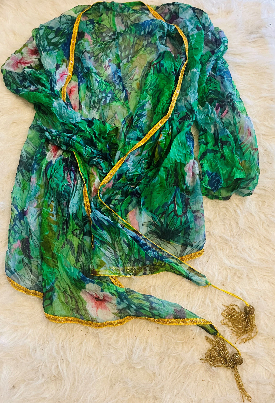 Multi-color Boho Kimono w/Tassels