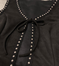 Load image into Gallery viewer, Studded Black Suede Vest w/ Tie Front
