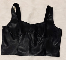 Load image into Gallery viewer, Faux Leather Bustier Crop Top
